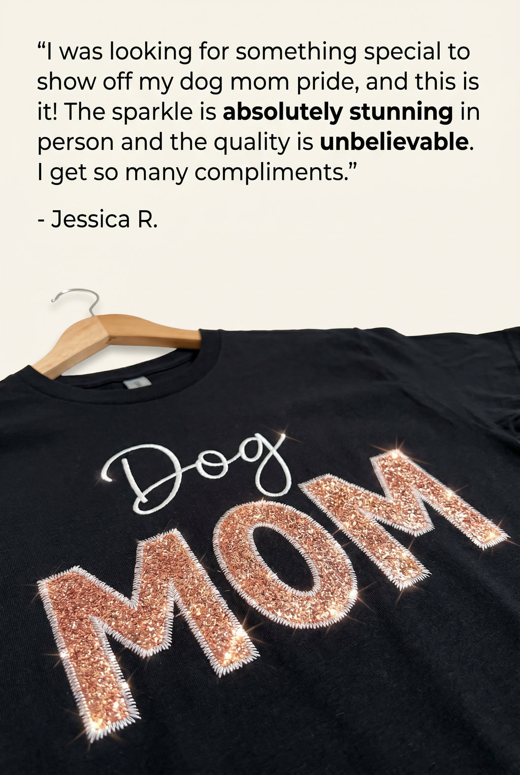 Sparkly Dog Mom T-shirt