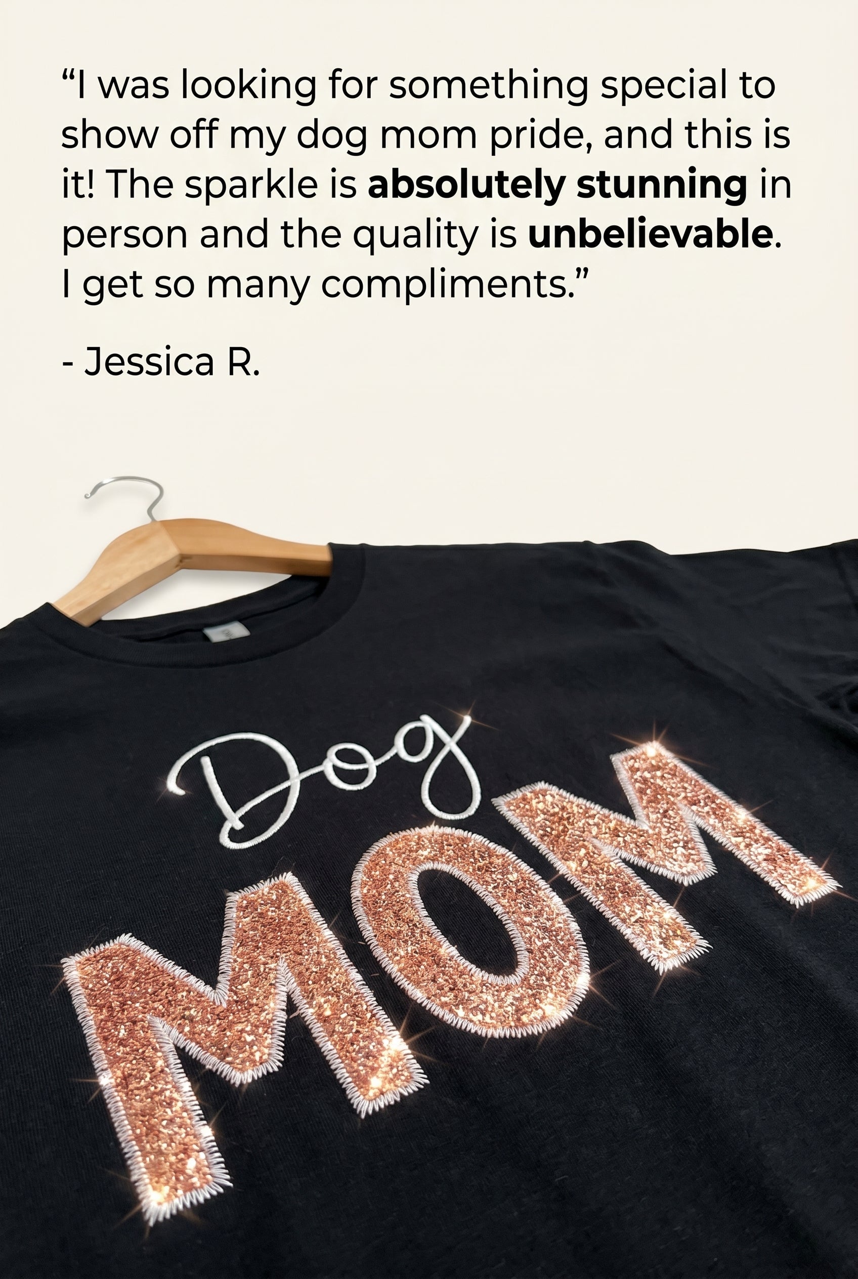 Sparkly Dog Mom T-shirt